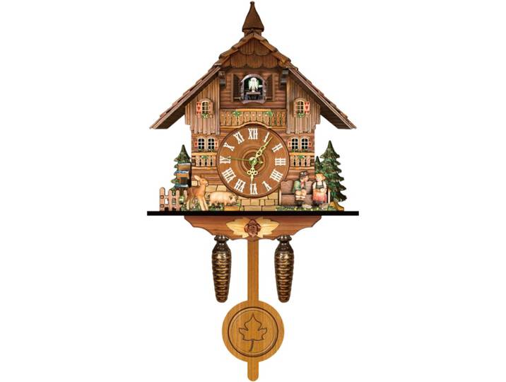 Horloge murale à coucou vintage - Design élégant Forêt-Noire avec fonction chantante
