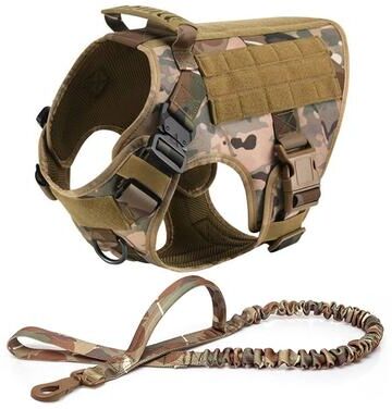 Uplift Essentials Professional Tactical Dog Harness And Training Leash Set camouflage xl
