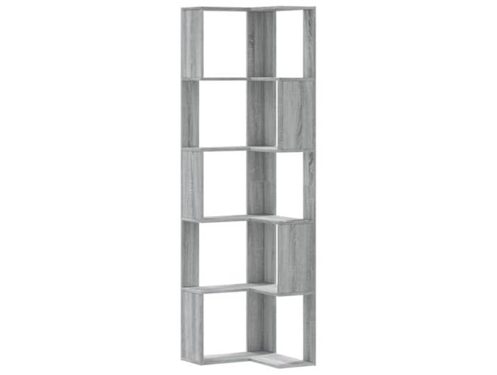 KGFHERENB Eckregal 5 Böden Grau Sonoma 50x50x179 cm Holzwerkstoff Platzsparendes 5-stöckiges Eckregal für Wohnzimmer, Schlafzimmer und Büro zur stilvollen Präsentation von Dekoration.