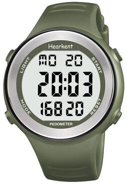 Perfect Picks Market Hearkent Pedometer Watch Waterproof Step Counter Watch With Calorie Tracker & EL Backlight green