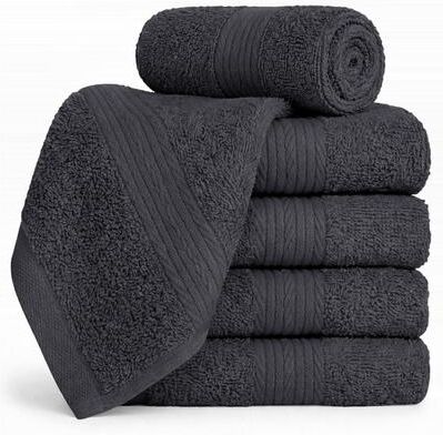 Ample Decor Cotton 600 GSM Absorbent Washcloths 12x12 Inch - 5 Pcs