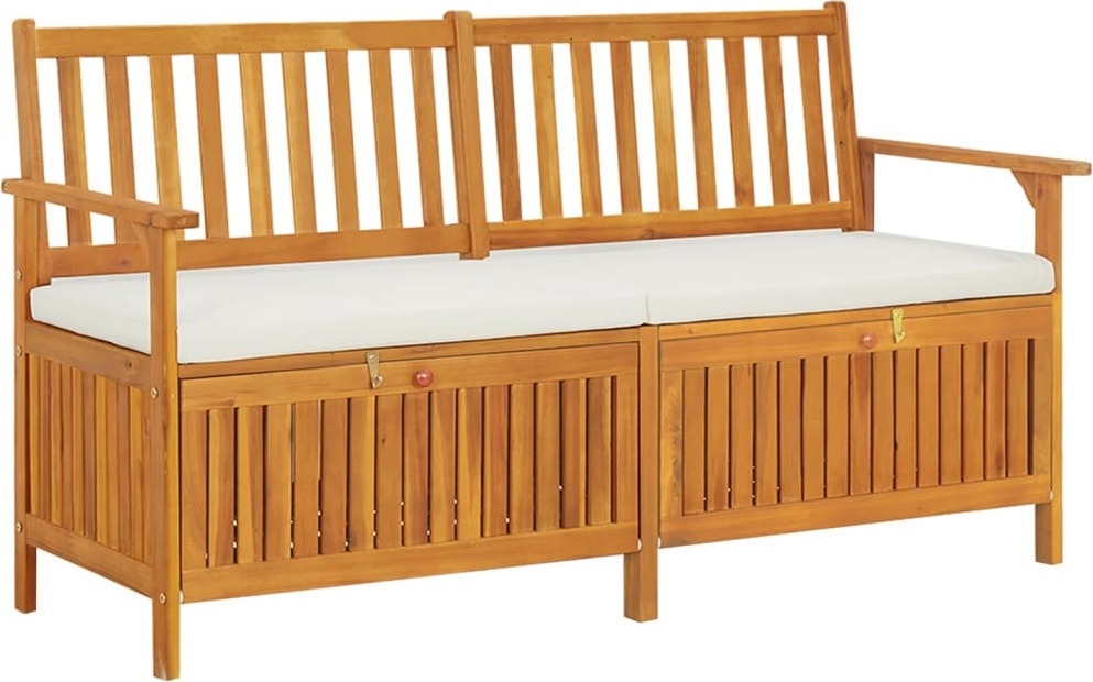 Truhenbank mit Kissen 148 cm Massivholz Akazie