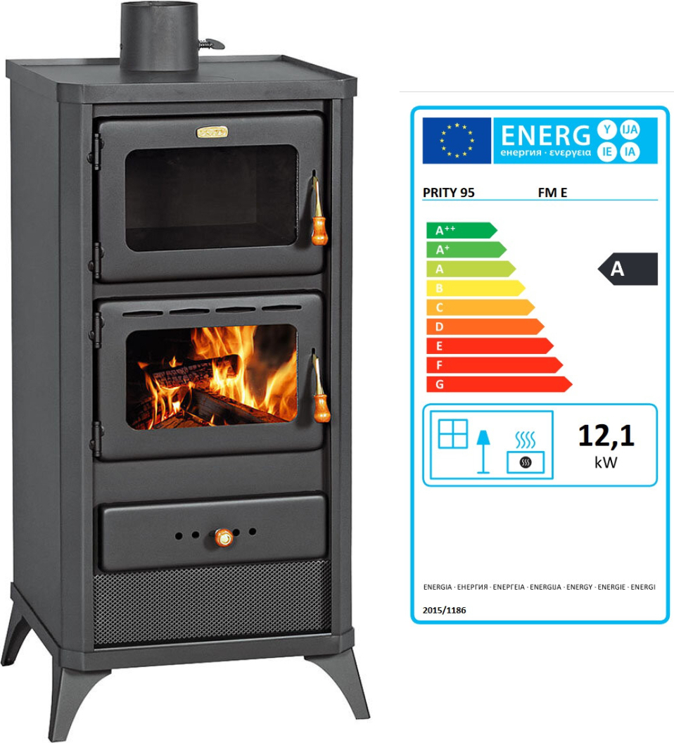 - Kochen Holzofen und Kohle mit Backofe Kamin Prity FM BImSchVII 12.1 kw.