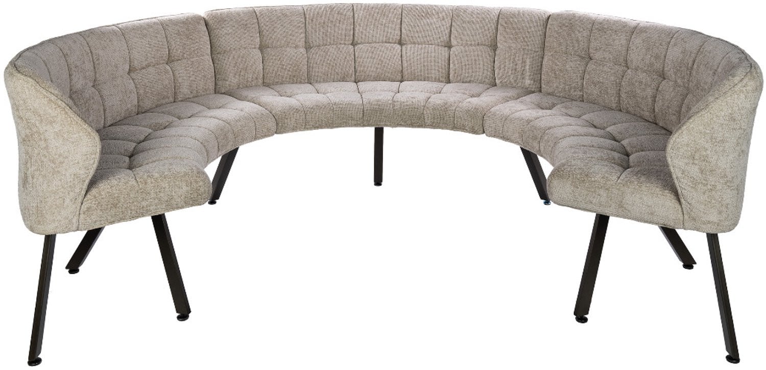 Fraaai Ramon eetkamerbank rond 3-delig - Hoven Zand - Bronzen poot