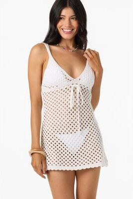 O'Neill s Zooey Cover-Up Dress in White, Size Medium
