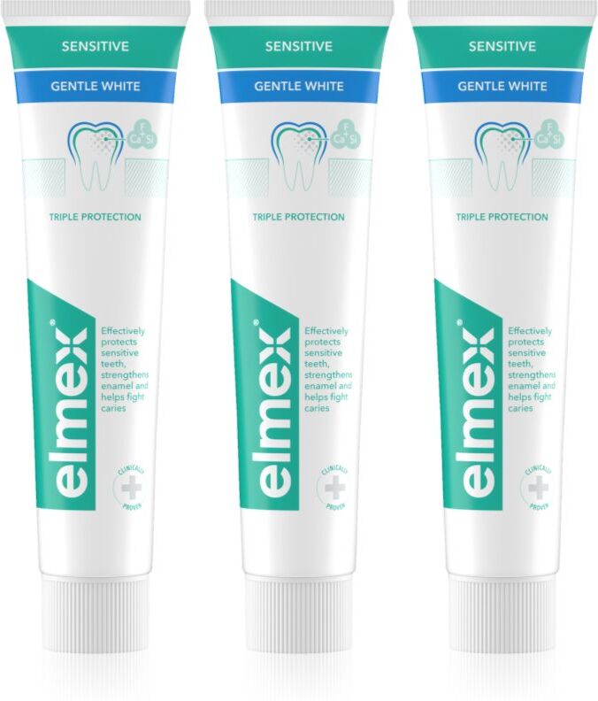 Elmex Sensitive Protection Gentle White dentifrice pour des dents naturellement blanches 3x75 ml