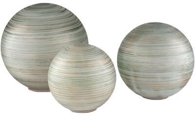 Livabliss Ginette Modern Glass Sphere Outdoor Safe Sculpture Set (3 Pieces)