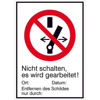 Verbotsschild Nicht schalten es wird gearbeitet Folie magnetisiert (B x H) 131 mm x 185 mm ISO 7010 1 St.