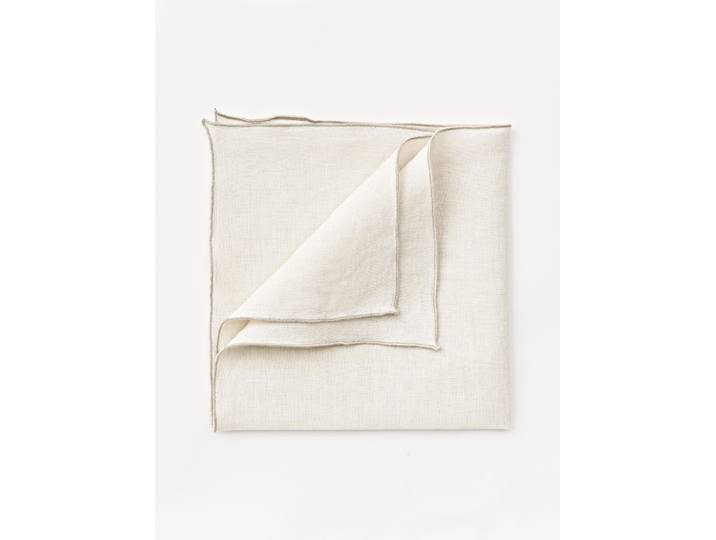 Serviettes de table en lin avec passepoil Kennedy, 4 pièces