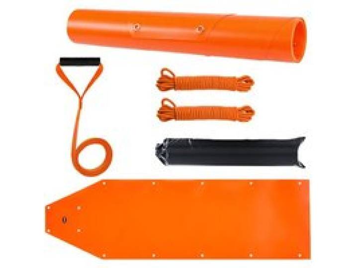 VEVOR Traîneau à Cerfs, 185 x 58 cm, Traîneau de Chasse Utilitaire en PE avec Cordes, Capacité de Charge 250 kg, Traction Manuelle, Tapis Transporteur pour Jardin, Pêche sur Glace, Bois de chauffage