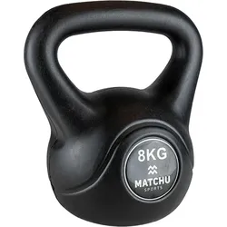Matchu Sports Kettlebell 8 KG - Schwarz - 20cm - 26cm - Kunststoff