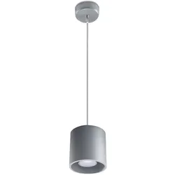 Pendelleuchte Zylinder Esstisch Deckenlampen modern Pendelleuchten Wohnzimmer, Aluminium grau, 1x GU10, DxH 10x80 cm, Esszimmer