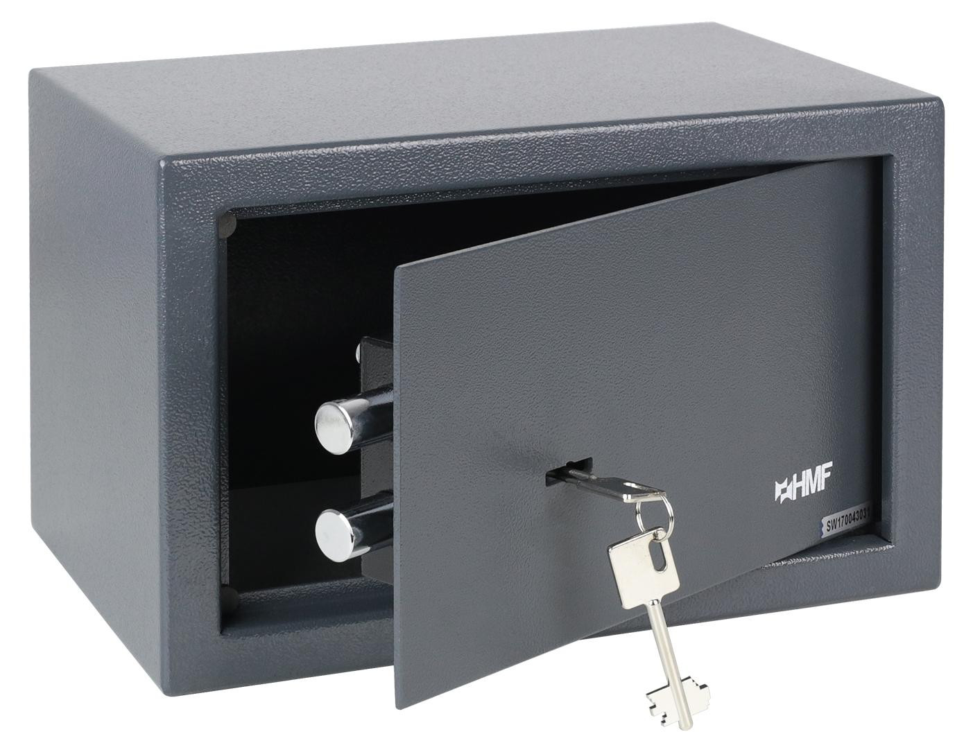 HMF 49200-11 Inbouwkassa antraciet met sleutel en 1 legplank, 8,5 liter inhoud