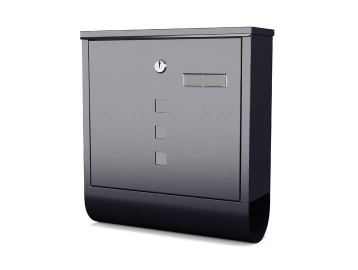 Briefkasten mit Zeitungsfach 33 x 30 cm schwarz