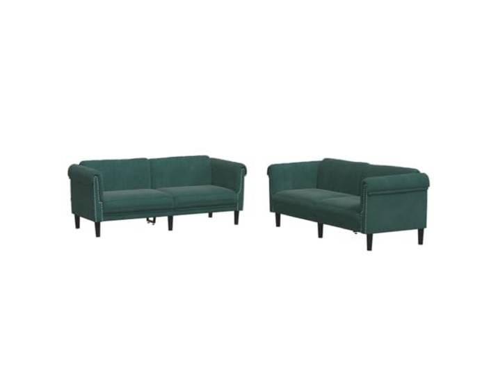 Todiikf 2-TLG. Sofagarnitur Dunkelgrün Samt Couch Set 2- und 3-Sitzer Polstermöbel Set für Wohnzimmer und Lounge, dicke Schaumstoff-Polsterung, stabiles Holzgestell, 110 kg je Sitzplatz.