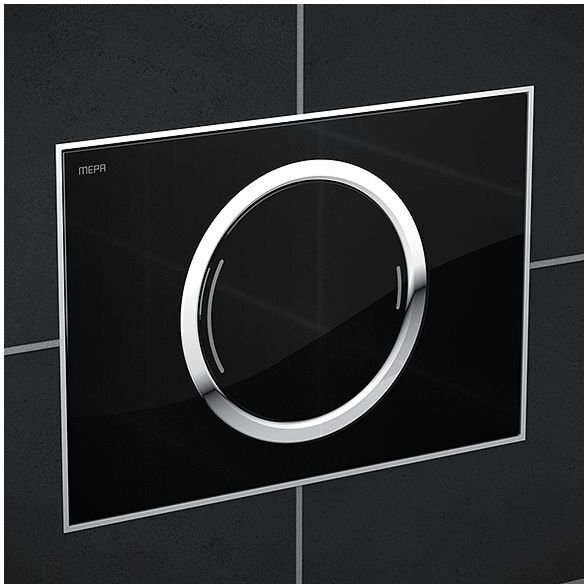 MEPA Zero Betätigungsplatte 421855 Glas schwarz, 2-Mengenspülung