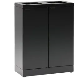 Mülltrennsystem Bica 871 Sortieranlage schwarz 2 x 45 L große Einwurföffnungen, pulverbeschichteter Stahl, robust