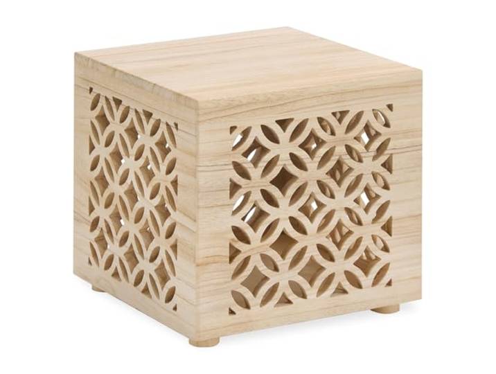 Homestyle4u Beistelltisch Holz Würfel Hocker 40x40x40 cm Natur