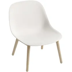 Muuto Fiber Lounge Chair, wood base, weiß