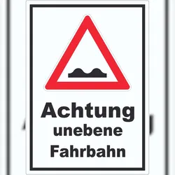 HB-Druck Aufkleber Achtung unebene Fahrbahn A3 (297x420mm)