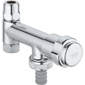 GROHE Gerätezusatzventil WAS-Ventil Eckfix 41030000, verchromt, mit Rückflussverhinderer, 3/8 x 3/8 Zoll