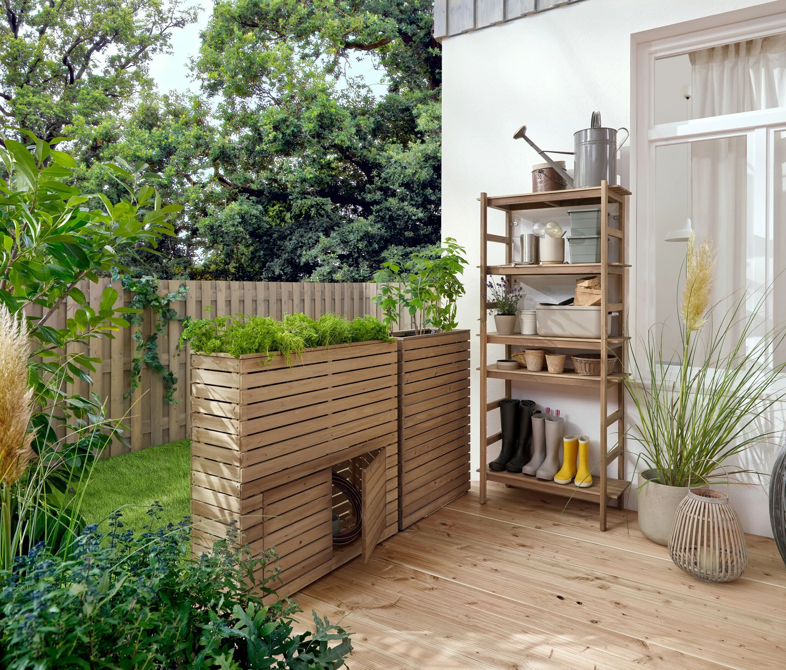 Tchibo - Outdoor-Regal mit individuell positionierbaren Regalböden - 80x40x180,5cm - braun -