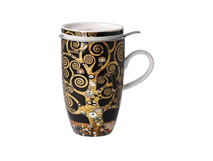 Goebel Gustav Klimt Teetasse mit Deckel und Sieb 450 ml DER LEBENSBAUM Porzellan