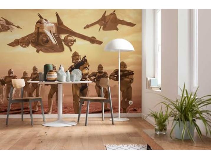 Komar Fototapete Star Wars Classic Clone Trooper Größe: 400 x 260 cm (Breite x Höhe), Bahnbreite 50 cm Tapete, Wandbild, Dekoration, Wandbelag DX8-040, Gelb, Braun