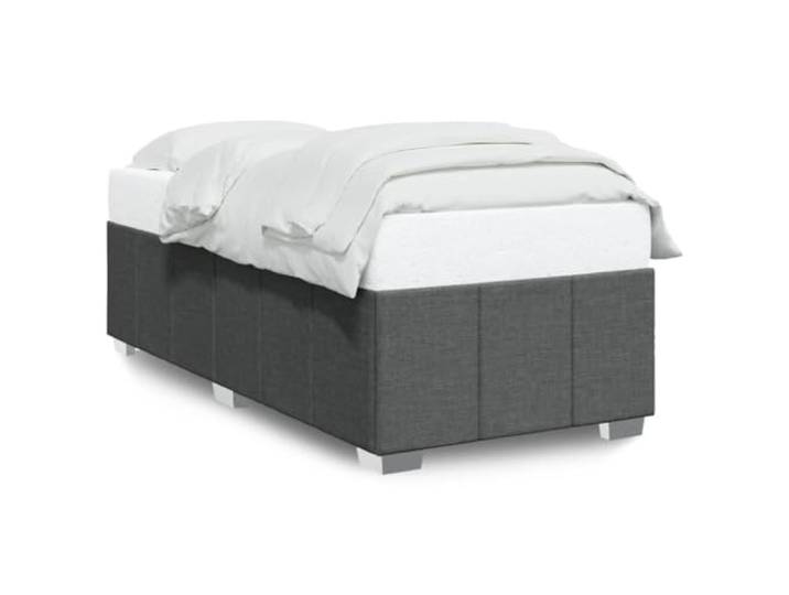 PUGYNBK Bettgestell 90 x 190 cm, dunkelgrau Lattenrost mit Lamellen, Polyestergewebe, stabile Beine, ohne Matratze