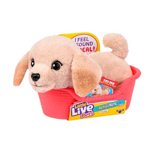 Little Live Pets My Really Real Puppy Mini Buddy the Retriever interactief pluche speelgoed met mand en 20+ geluiden en reacties