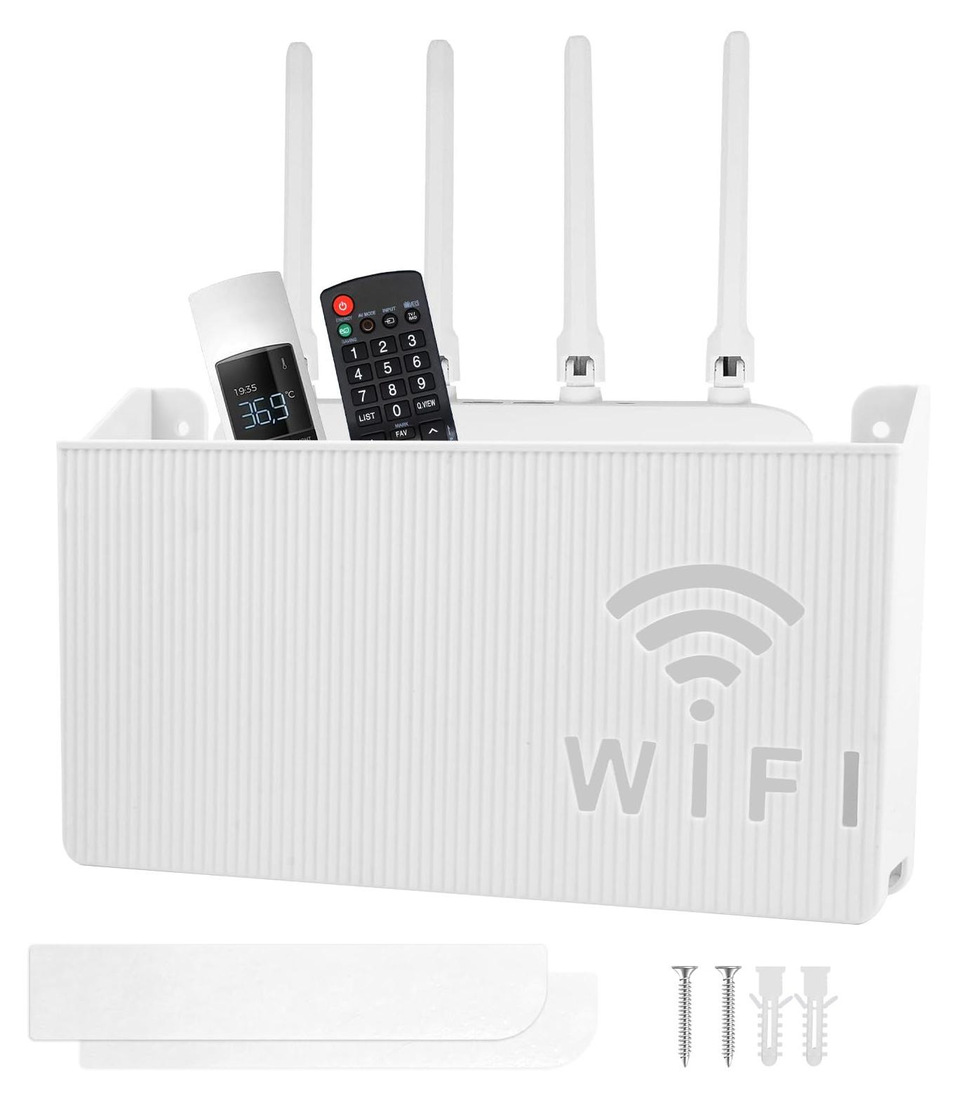 Solidchoice WiFi Router Opbergdoos voor Wandmontage, Wit