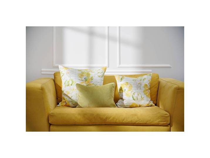 Coussin 6405 II Jaune/Jaune 48 x 48cm Tissu mélangé