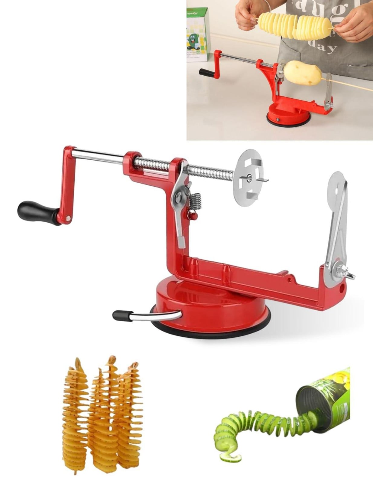 Merkloze RVS Spiral Cutter voor Aardappelen en Groenten