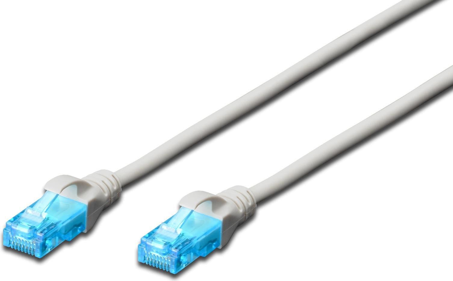 Digitus Patchkabel RJ45 U/UTP Cat5e, 0,25 meter, wit, met beschermkap