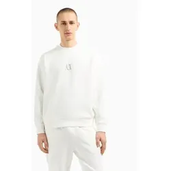 A|X Armani Exchange für Herren. XM000368AF10818U0009 Weißes besticktes Sweatshirt (XS), Lässig, Baumwolle