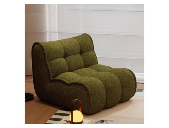 KUNYOS Sitzsack-Liegenbezug, Dicker, weicher, beflockter Pouf-Chaiselounge-Sitzsack(Ink Green)