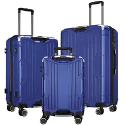 4FLY 3-teiliges Hartschalen-Kofferset »Carbo« blau