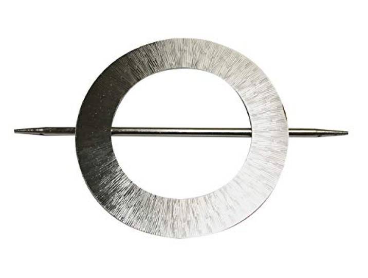 GARDINIA Dekospange Mars mit Stab, Vorhang-Raffhalter zum Dekorieren und Raffen von Stoffen und Vorhängen, Außenmaß Ø 14,5 cm, Metall, Edelstahl-Optik