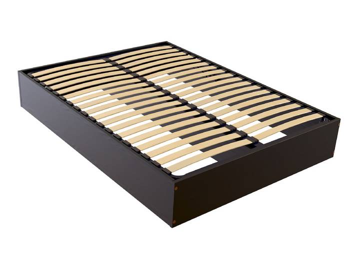 Lit coffre 2 places bois massif robuste - 160x200 160x200 Noir