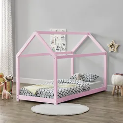 Kinderbett Netstal 90x200 cm Rosa [en.casa]