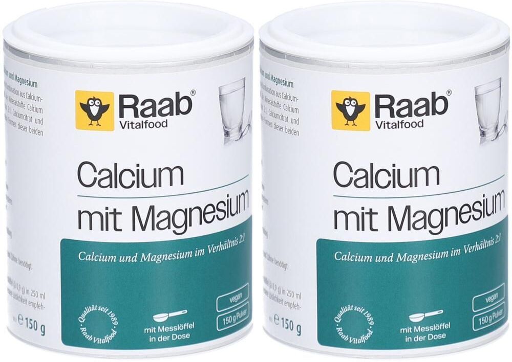 Raab Vitalfood Calcium mit Magnesium Pulver 2x 2x150 g
