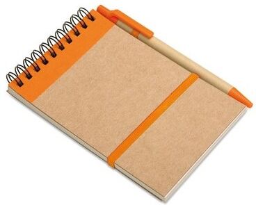 Bloc-notes recyclé personnalisable SONORA papier recyclé orange