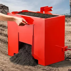 VEVOR Ballastbox, 3-Punkt-Traktorballast der Kategorie 1 mit 363 kg Tragkraft, mit Standard-2-Zoll-Anhängerkupplung, Stahlkonstruktion, 0,09 m3 Volumen, Laderanbau mit Schiebetür, Rot