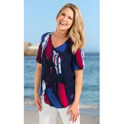 Viskose-Bluse in Druck fuchsia in Größe 44 von DW-Shop, Fuchsia, 44