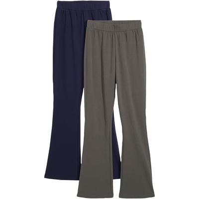 Thermoleggings BONPRIX, Mädchen, Gr. 176/182, N-Gr, dunkelblau, anthrazit, Obermaterial: 95% Baumwolle, 5% Elasthan, Hosen, im Bootcut-Stil, mit elastischem Bund, schmale Oberschenkelweite