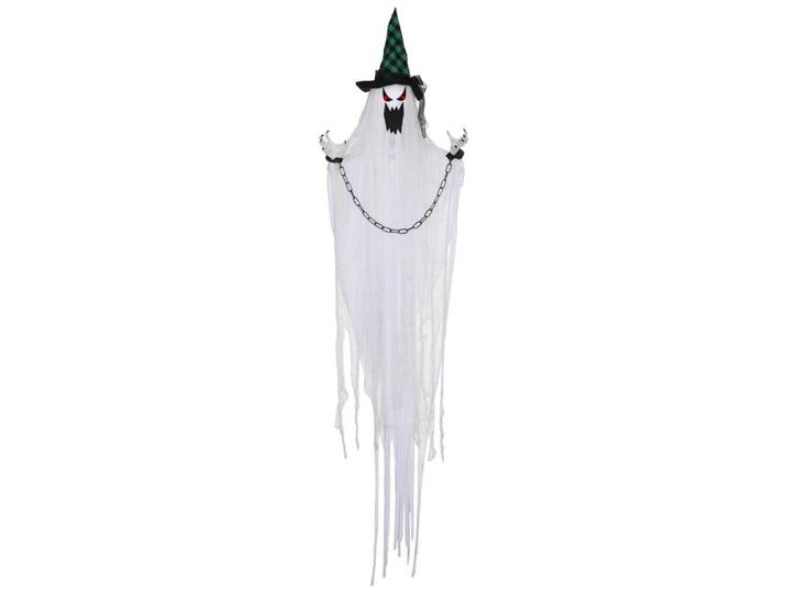 ComfortXL Halloweendeko De-42087 Gefangenengeist mit Heulen und Bewegung, Weiß, Metall, 88x204x16 cm, Dekoration