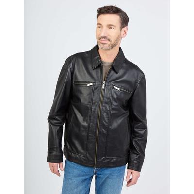 Lederjacke JCC "3102230", Herren, Gr. 50, schwarz, Oberstoff: 100% Schafsleder. Innenfutter oben: 100% Polyester. Innenfutter unten: 100% Baumwolle. Ärmelfutter: 100% Polyester, Jacken