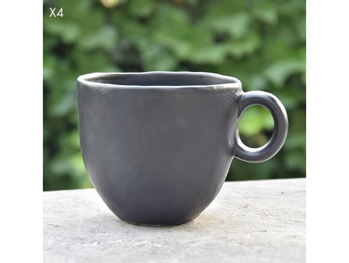 Set de 4 tasses XXL en céramique noir mat Baco