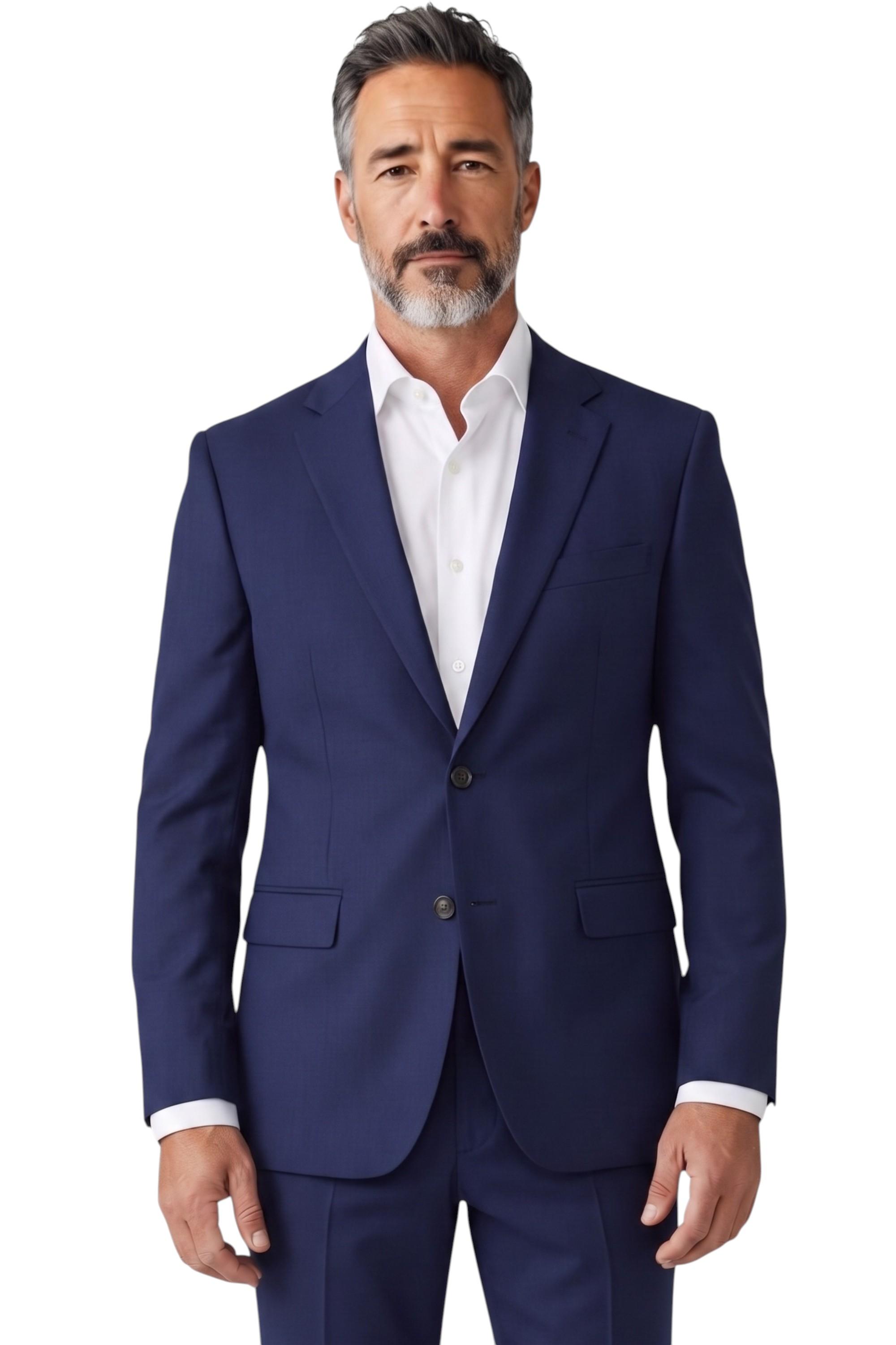 Herren-Blazer in Marineblau, tailliert, formell - Belmount