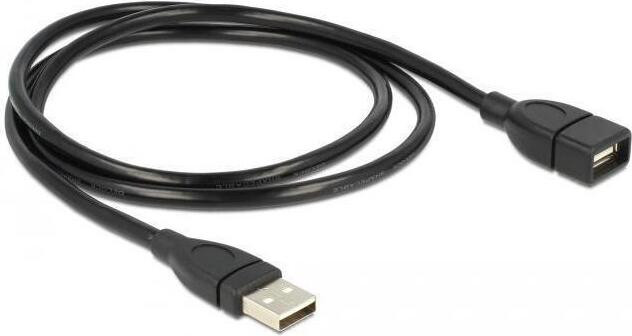 Delock ShapeCable USB-verlengkabel USB vrouwelijk naar USB mannelijk - 1 meter - Zwart